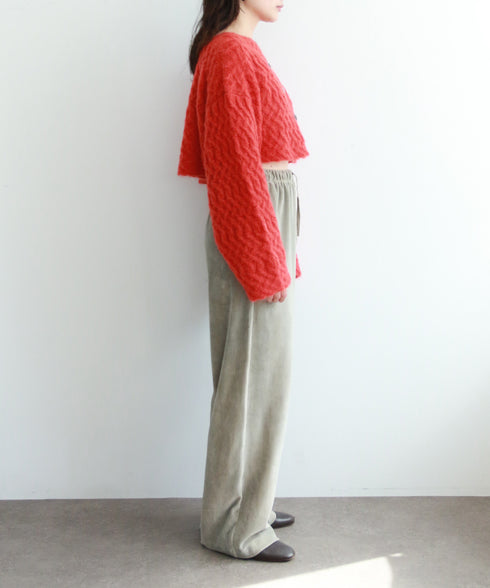 cotton velour wide pants
