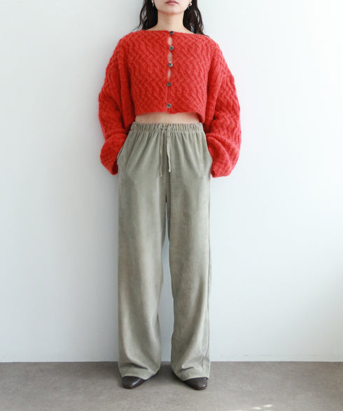 wool mohair cable cropped cardigan