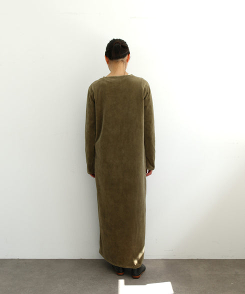 【coming soon】COTTON VELOUR DEEP V-NECK DRESS