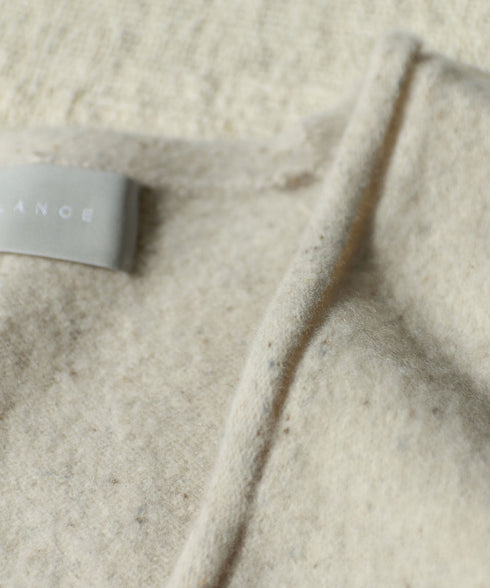 boiled wool v neck dress