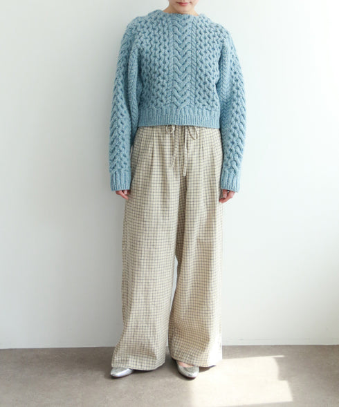 wool nep cable cardigan