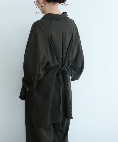 hemp lyocell high neck shirt