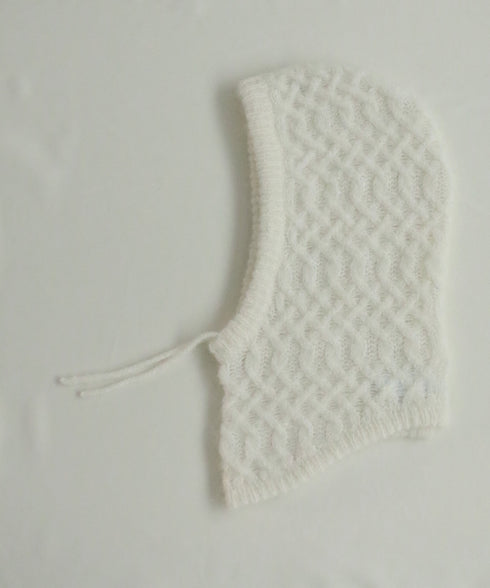 wool mohair cable balaclava