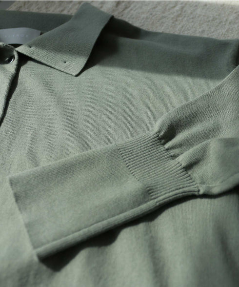 seawool×organic cotton polo knit dress