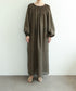natural dye linen balloon sleeve dress