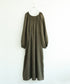 natural dye linen balloon sleeve dress