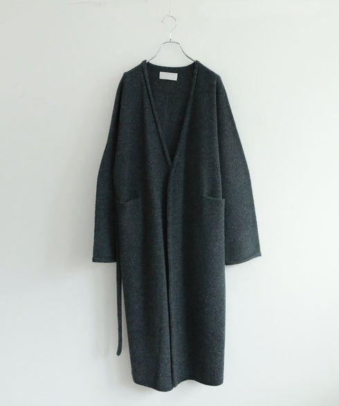 boiled wool long cardigan