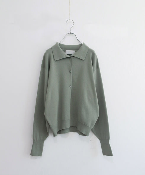 seawool×organic cotton polo knit