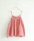 natural dye sheer cotton check gather camisole