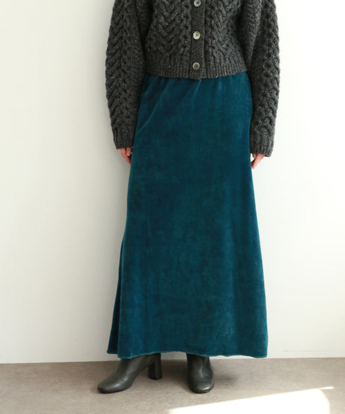 cotton velour long skirt