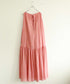 natural dye sheer cotton check gather dress