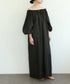 natural dye linen balloon sleeve dress