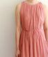 natural dye sheer cotton check gather dress