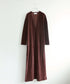 cotton velour deep v-neck dress
