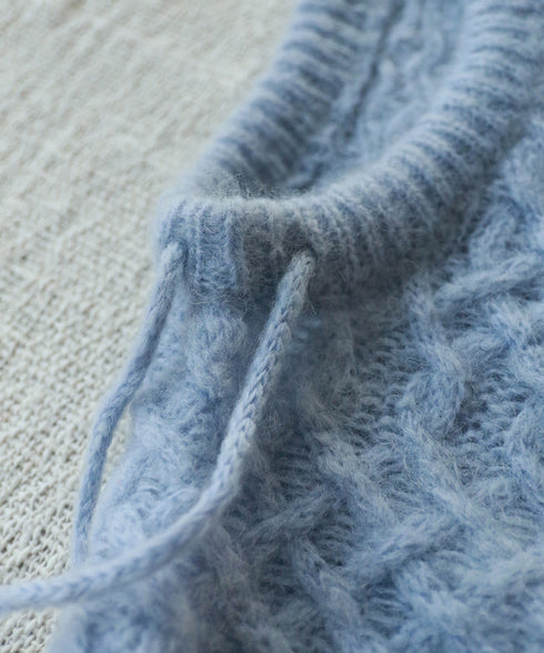 wool mohair cable balaclava