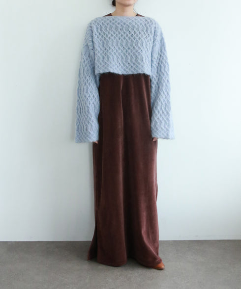 wool mohair cable cropped cardigan