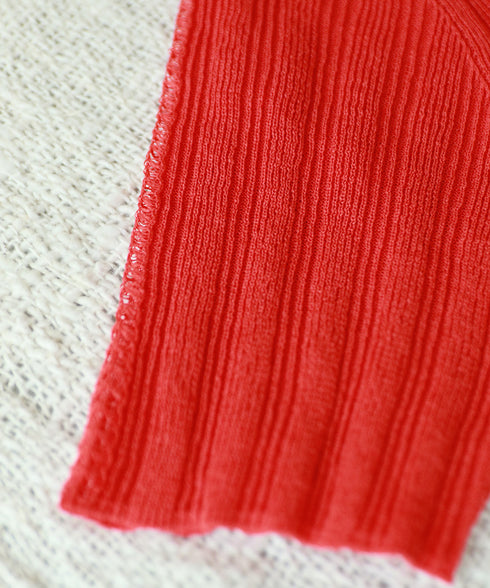 paper rib knit 2way top