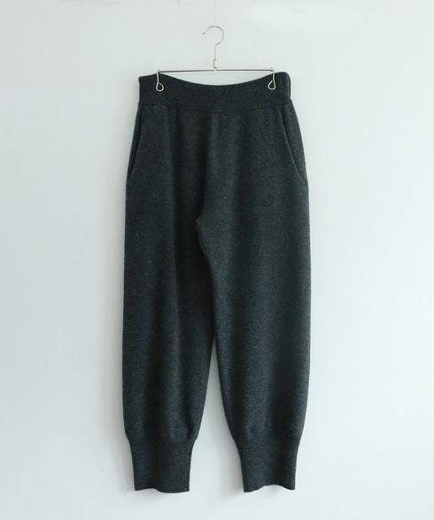 boiled wool high waist pants