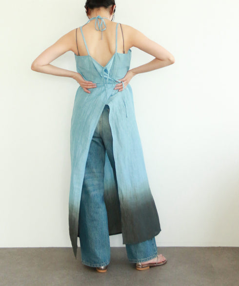 natural dye seersucker camisole dress