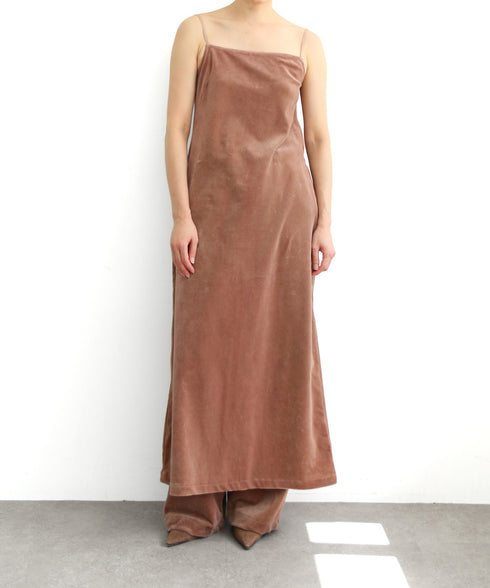 【coming soon】COTTON VELOUR CAMSOLE DRESS