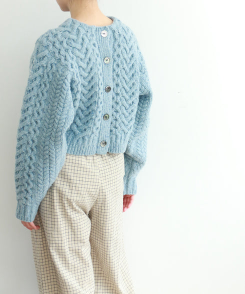 wool nep cable cardigan