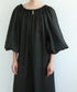 natural dye linen balloon sleeve dress