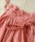 natural dye sheer cotton check gather camisole