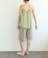 natural dye sheer cotton check gather camisole