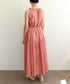 natural dye sheer cotton check gather dress