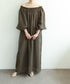 natural dye linen balloon sleeve dress