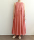 natural dye sheer cotton check gather dress