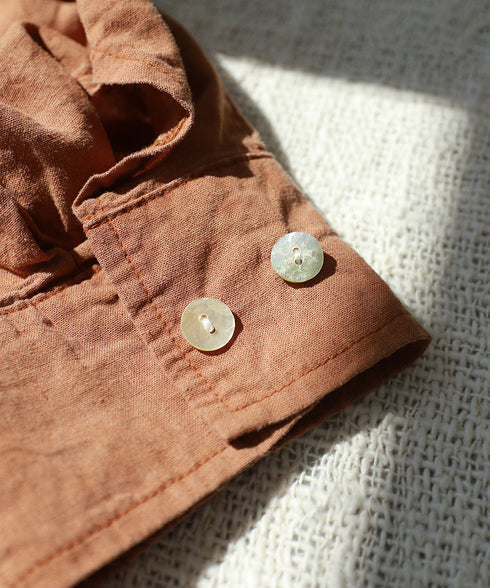 hemp lyocell high neck shirt dress