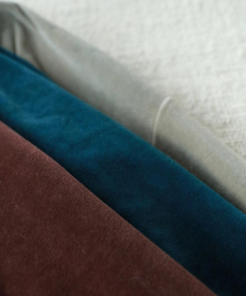 cotton velour deep v-neck top