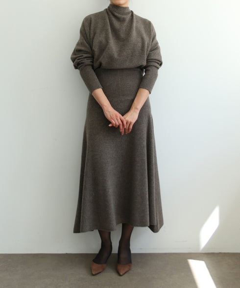 MERINO WOOL FLARE SKIRT