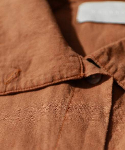 hemp lyocell high neck shirt dress