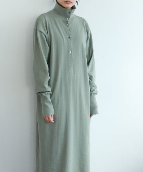 seawool×organic cotton polo knit dress