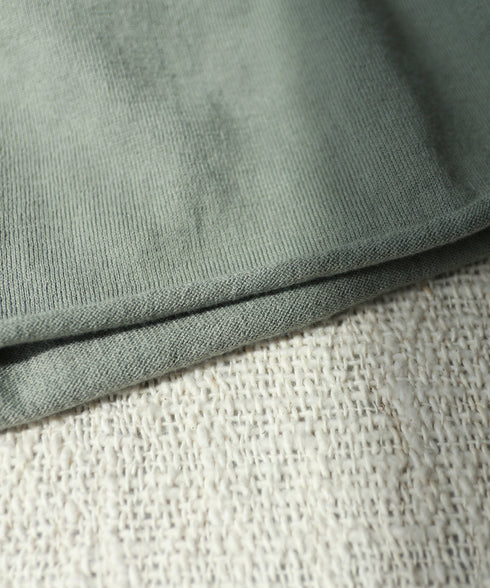 seawool×organic cotton polo knit dress