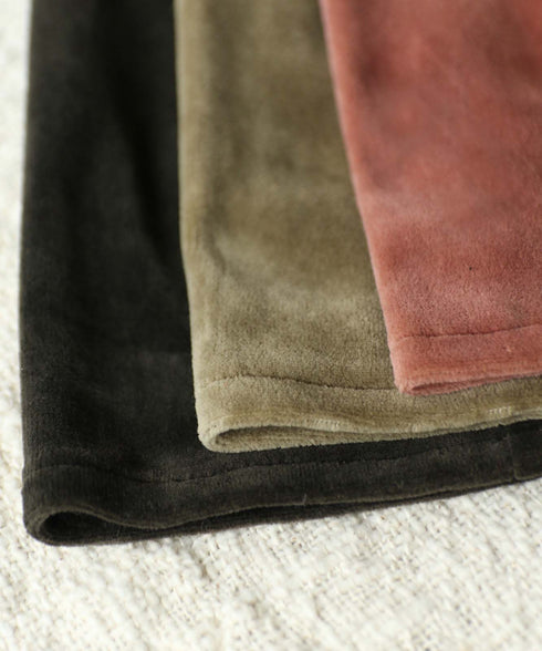 【coming soon】COTTON VELOUR DEEP V-NECK DRESS