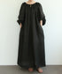 natural dye linen balloon sleeve dress