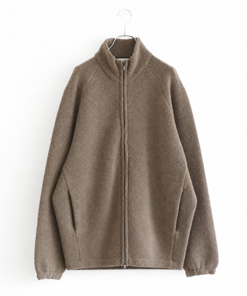 BOUCLE KNIT ZIP BLOUSON