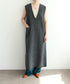 boiled wool v neck dress