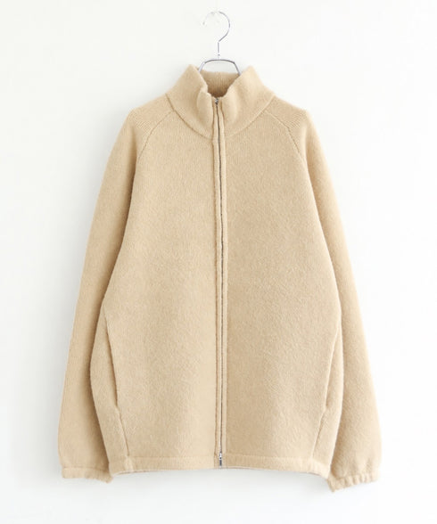 BOUCLE KNIT ZIP BLOUSON