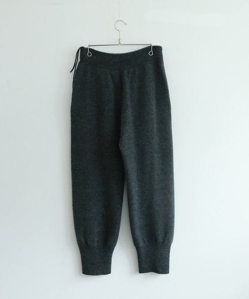 boiled wool high waist pants