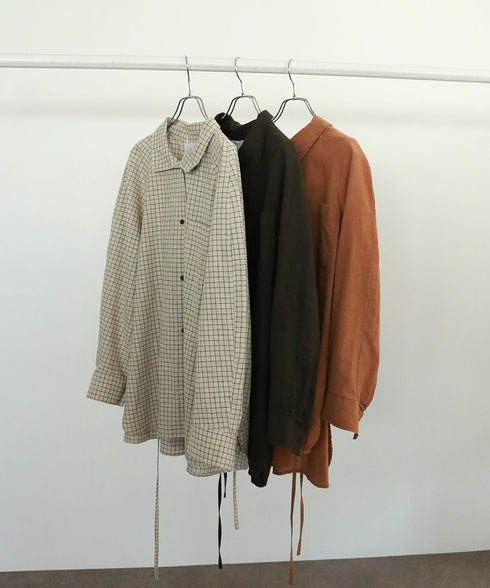 hemp lyocell high neck shirt