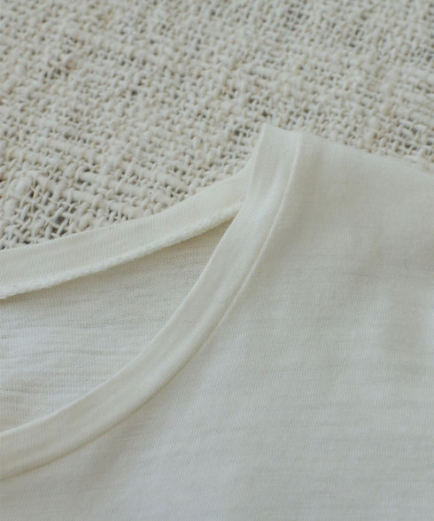 cotton cashmere crew neck T