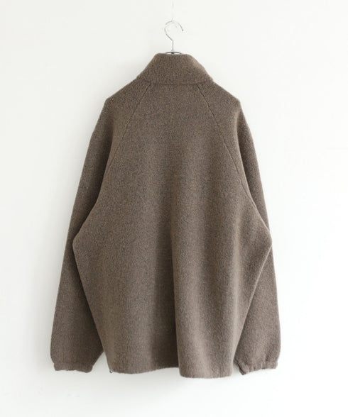 BOUCLE KNIT ZIP BLOUSON