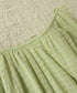 natural dye sheer cotton check gather dress