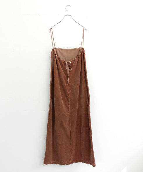 【coming soon】COTTON VELOUR CAMSOLE DRESS