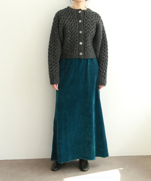 cotton velour long skirt