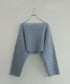 wool mohair cable cropped cardigan
